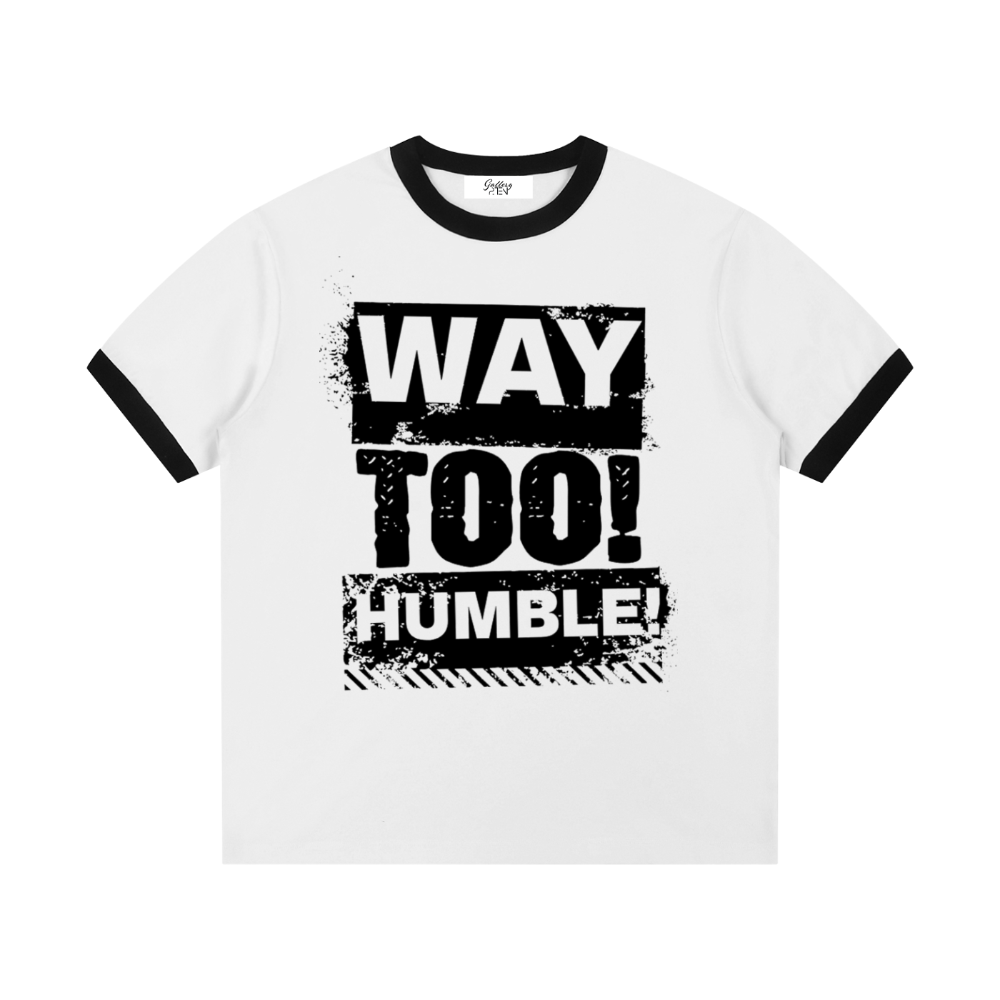 Way Too Humble_Contrast Edge Ribbed Crewneck T-Shirt