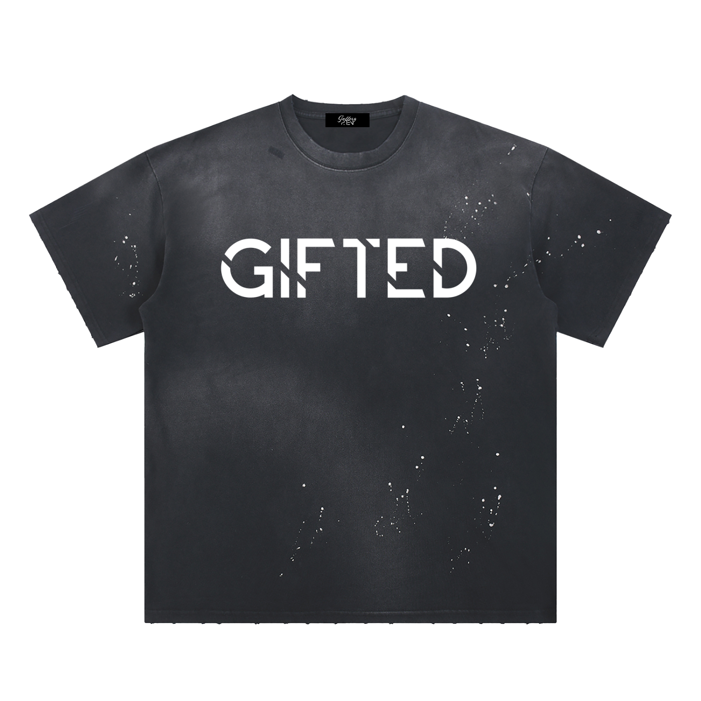 GIFTED_Hand-Frayed Sunfade Paint Splatter T-Shirt